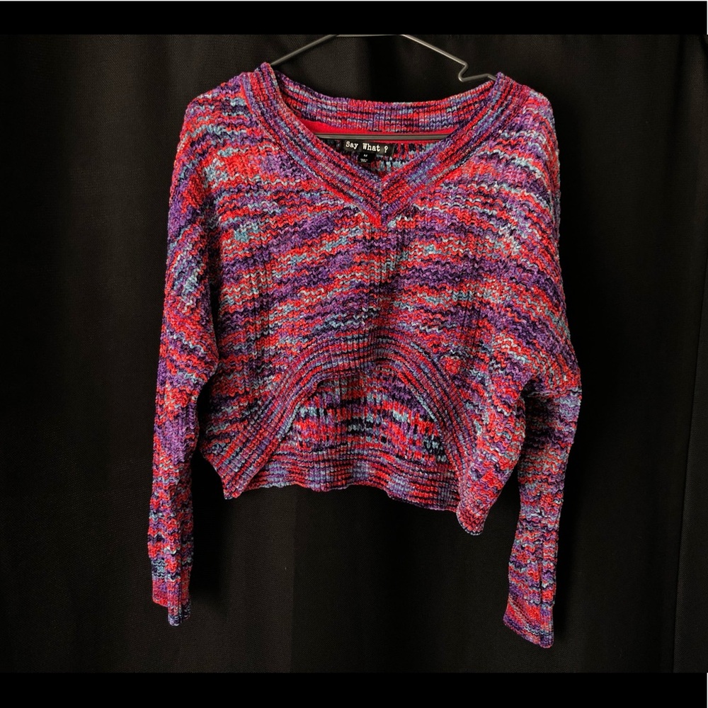 Multicolored crop sweater
